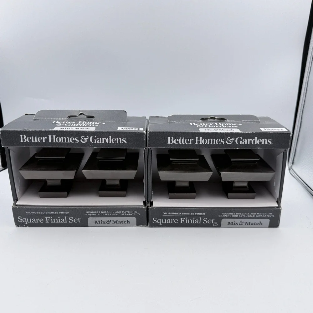 Better Homes & Gardens Square Finial Set 1 In Oil Rubbed Bronze 2 Packs 4 Total